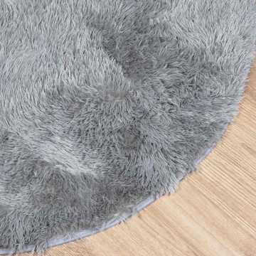 Covor shaggy cu pom înalt, NAVARRA, gri argintiu, 160x160 cm - Img 4