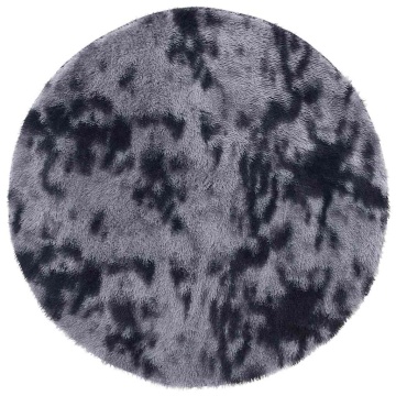 Covor shaggy cu pom înalt, NAVARRA, gri închis, 120x120 cm - Img 2