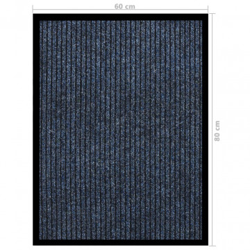 Covoraș de ușă, albastru cu dungi, 60x80 cm - Img 5