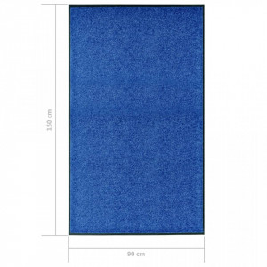Covoraș de ușă lavabil albastru 90x150 cm - Img 5