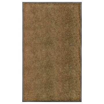 Covoraș de ușă lavabil, maro, 90x150 cm - Img 1