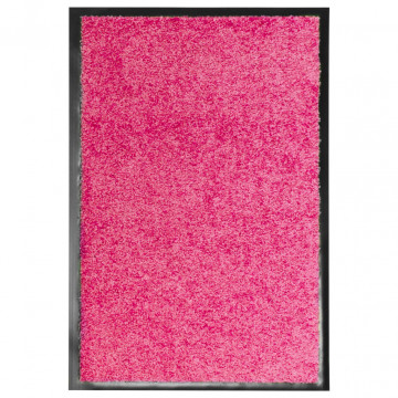 Covoraș de ușă lavabil, roz, 40 x 60 cm - Img 1
