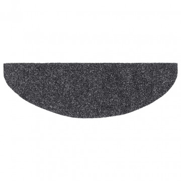 Covorașe scări autoadezive 10 buc. gri închis 65x21x4 cm punch - Img 8