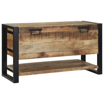 cufere de stocare Mango brut Lemn masiv de mango 80 x 35 x 45 cm - Img 3