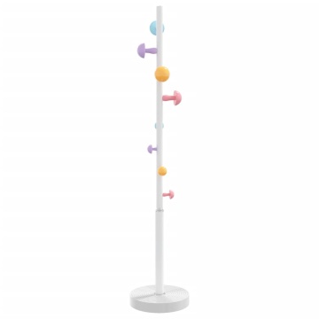 Cuier de haine, alb, 172 cm, fier vopsit electrostatic - Img 5