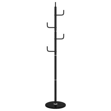 Cuier de haine, negru, 183 cm, fier vopsit electrostatic - Img 4