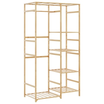Cuier pentru haine cu rafturi, 100x50x184,5 cm, bambus - Img 1