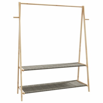 Cuier pentru haine cu rafturi, 132x45,5x150,5 cm, bambus - Img 1