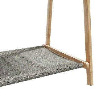 Cuier pentru haine cu rafturi, 132x45,5x150,5 cm, bambus - Img 7