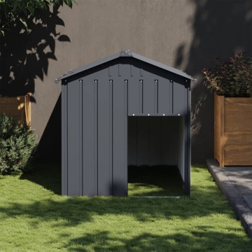 Cușcă câine cu acoperiș antracit 117x153x123 cm oțel galvanizat - Img 1