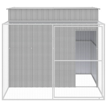 Cușcă de câine & țarc gri deschis 214x253x181cm oțel galvanizat - Img 3