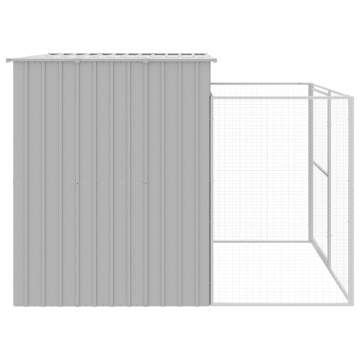 Cușcă de câine & țarc gri deschis 214x253x181cm oțel galvanizat - Img 4