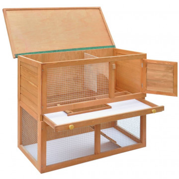 Cușcă de exterior iepuri cușcă adăpost animale mici, 1 ușă, lemn - Img 3
