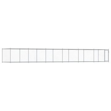 Cușcă pentru câini cu ușă, gri, 12x2x1,5 m, oțel galvanizat - Img 2