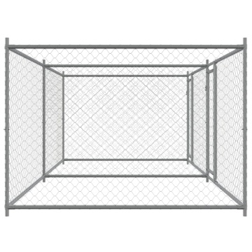 Cușcă pentru câini cu uși, gri, 4x2x1,5 m, oțel galvanizat - Img 8