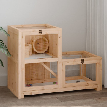 Cușcă pentru hamsteri, 81x40x60 cm, lemn masiv de brad - Img 2