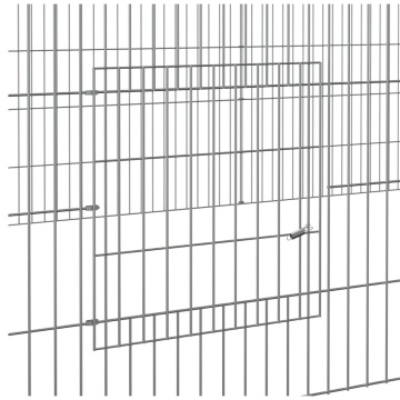 Cușcă pentru iepuri, 2 panouri, 220x110x55 cm, fier galvanizat - Img 5