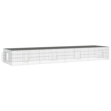 Cușcă pentru iepuri, 4 panouri, 325x109x54 cm, fier galvanizat - Img 4