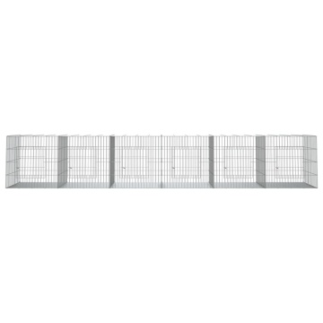 Cușcă pentru iepuri, 6 panouri, 327x79x54 cm, fier galvanizat - Img 3