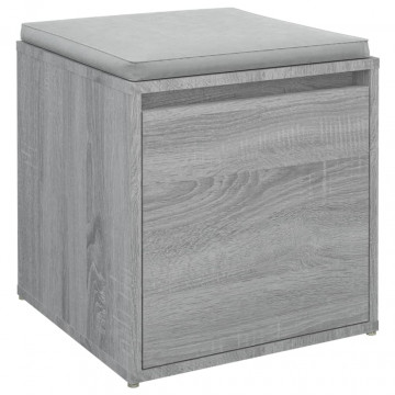 Cutie cu sertar, gri sonoma, 40,5x40x40 cm, lemn prelucrat - Img 4