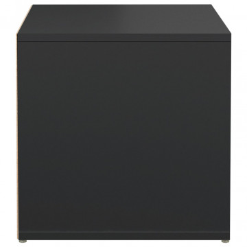 Cutie cu sertar, negru, 40,5x40x40 cm, lemn compozit - Img 7