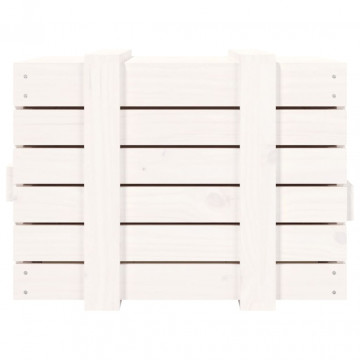 Cutie de depozitare, alb, 58x40,5x42 cm, lemn masiv de pin - Img 6