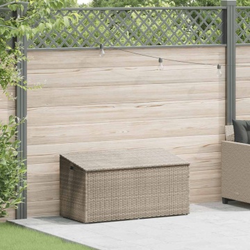 Cutie de depozitare grădină gri deschis 110x50x58 cm polirattan - Img 2