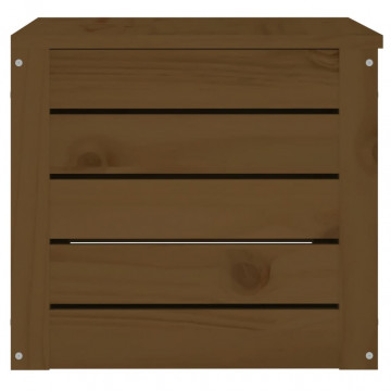 Cutie de depozitare, maro miere, 59,5x36,5x33 cm lemn masiv pin - Img 6