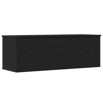 Cutie de depozitare Neagră cu aspect de stejar 102x35x35 cm din lemn prelucrat - Img 2