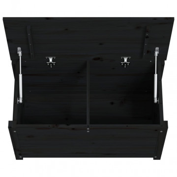 Cutie de depozitare, negru, 80x40x45,5 cm, lemn masiv de pin - Img 7