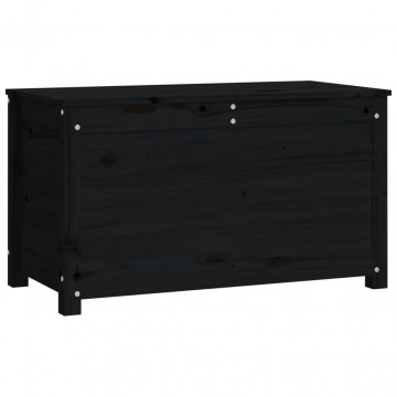 Cutie de depozitare, negru, 80x40x45,5 cm, lemn masiv de pin - Img 8