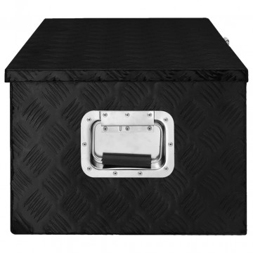 Cutie de depozitare, negru, 90x47x33,5 cm, aluminiu - Img 2