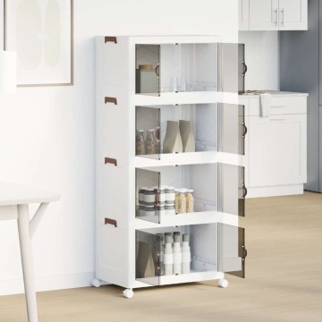 Cutie de depozitare stivuită cu roți 4 niveluri 75L 65x40x145cm - Img 3