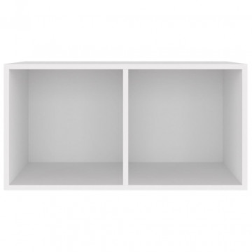 Cutie de depozitare viniluri, alb, 71x34x36 cm, lemn compozit - Img 3