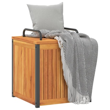 Cutie de perne de exterior 45x45x45/53cm lemn masiv acacia/oțel - Img 4