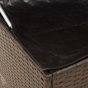 Cutie de perne de exterior maro 100x55x55,5 cm Poly Rattan - Img 7