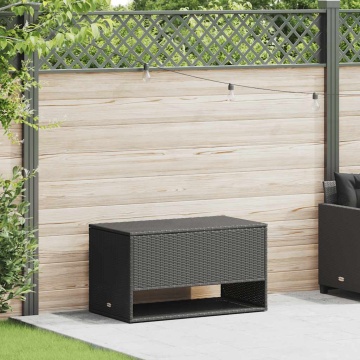 Cutie de perne de exterior Negru 100x55x55,5 cm Poly Rattan - Img 1