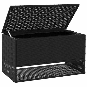 Cutie de perne de exterior Negru 100x55x55,5 cm Poly Rattan - Img 3