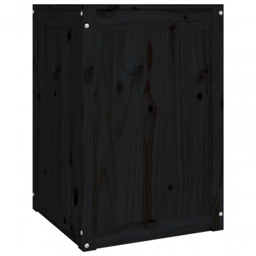 Cutie de rufe, negru, 44x44x66 cm, lemn masiv de pin - Img 8