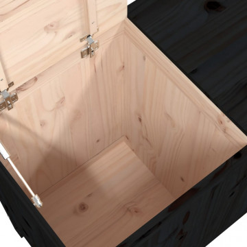 Cutie de rufe, negru, 88,5x44x76 cm, lemn masiv de pin - Img 7