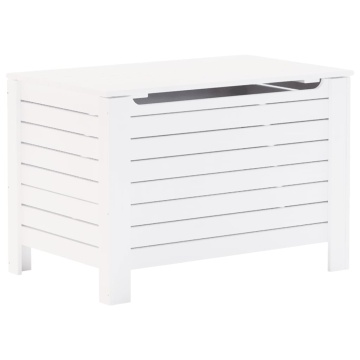 Cutie depozitare capac "RANA", alb, 80x49x54 cm, lemn masiv pin - Img 2