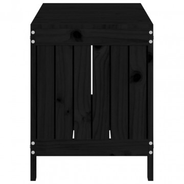 Cutie depozitare grădină, negru, 108x42,5x54 cm, lemn masiv pin - Img 6