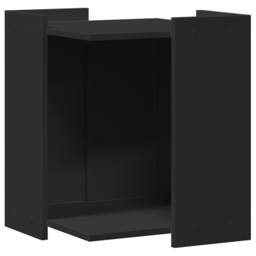 Cutie litieră pisici negru 42x42x51 cm lemn prelucrat - Img 2