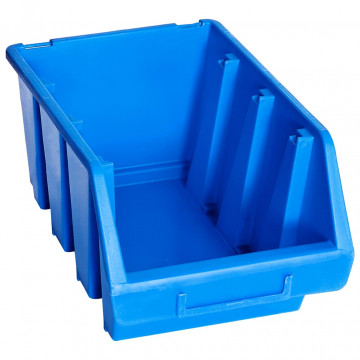 Cutii de depozitare stivuibile, 20 buc., albastru, plastic - Img 2