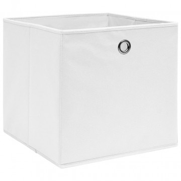 Cutii depozitare, 10 buc., alb, 28x28x28 cm, material nețesut - Img 2