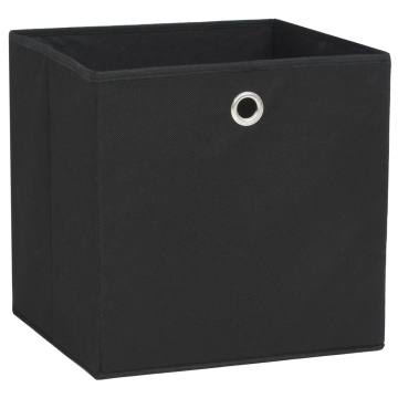 Cutii depozitare, 4 buc., negru, 28x28x28 cm, material nețesut - Img 2
