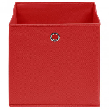 Cutii depozitare, 4 buc., roșu, 28x28x28 cm, textil nețesut - Img 4