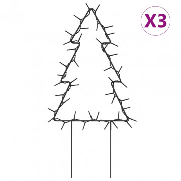 Decor brad cu lumini de Crăciun cu țăruși 3 buc. 50 LED 30 cm - Img 2