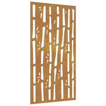 Decor perete de grădină 105x55 cm design bambus oțel Corten - Img 2