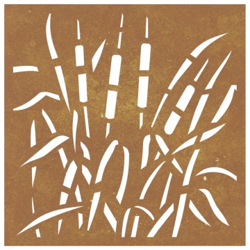 Decor perete de grădină 55x55 cm, design iarba , oțel Corten - Img 4